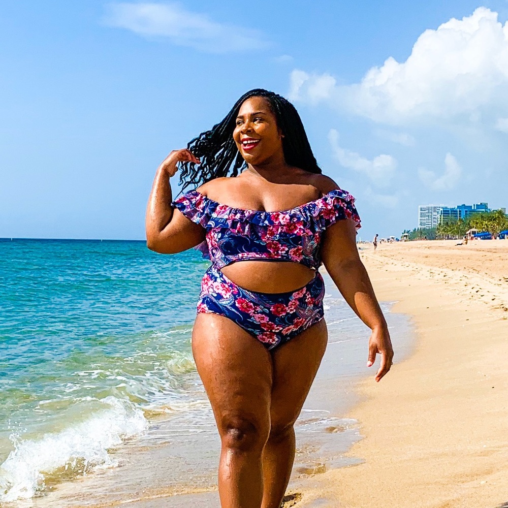 Floral Ruffle Top Bikini